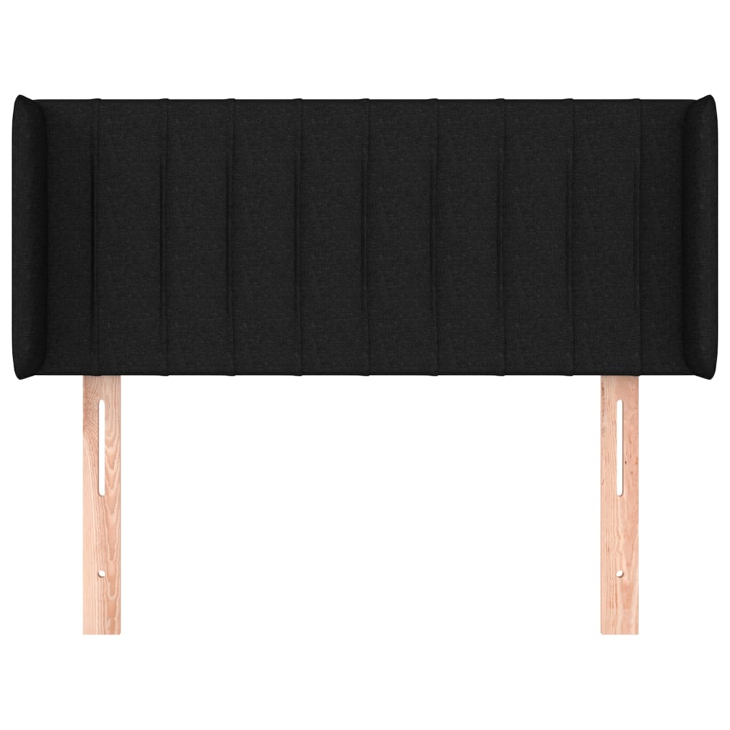 sengegavl med kanter 93x16x78/88 cm stof sort