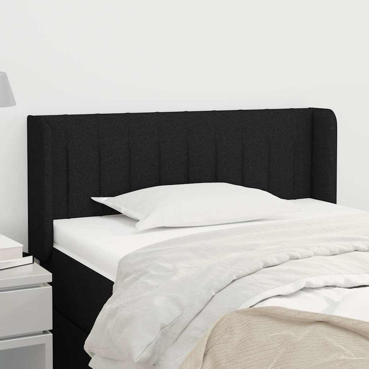 sengegavl med kanter 93x16x78/88 cm stof sort