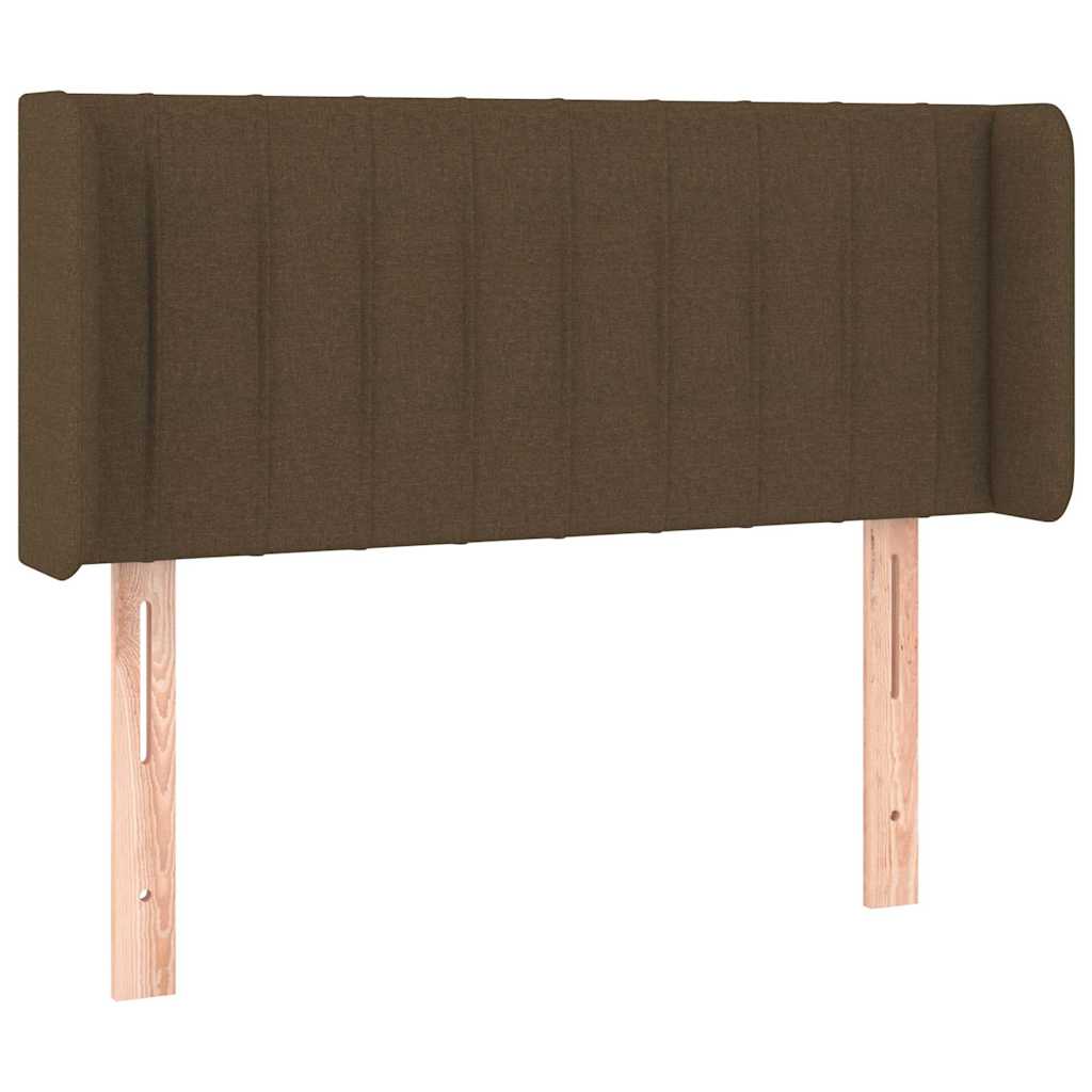 sengegavl med kanter 93x16x78/88 cm stof mørkebrun