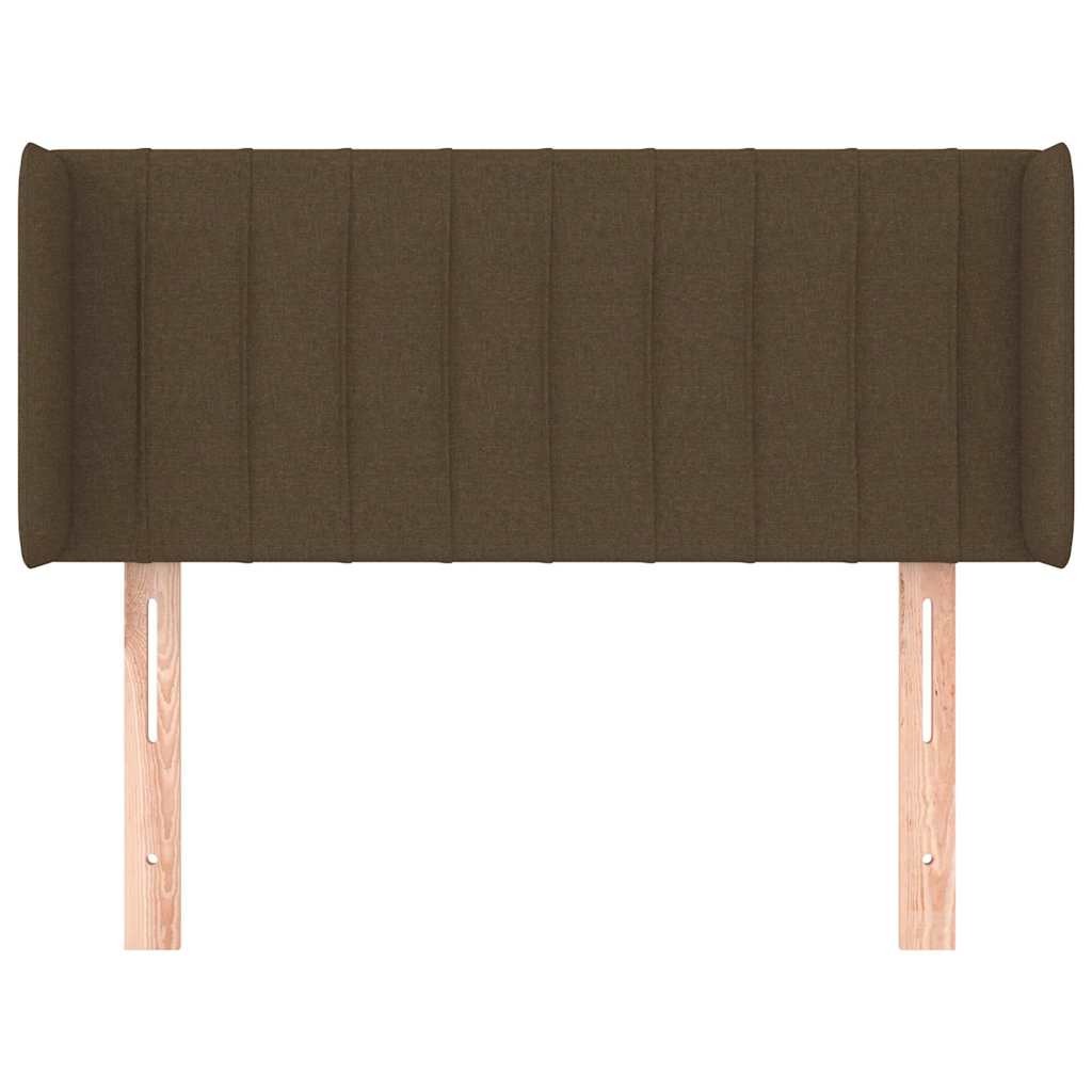 sengegavl med kanter 93x16x78/88 cm stof mørkebrun