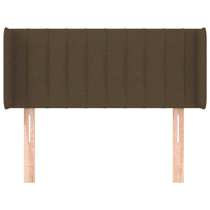 sengegavl med kanter 93x16x78/88 cm stof mørkebrun