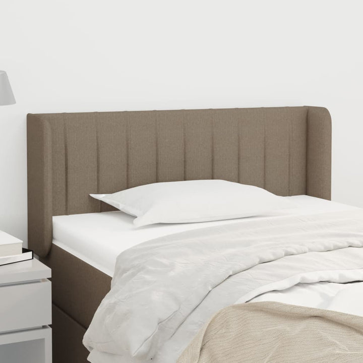 sengegavl med kanter 93x16x78/88 cm stof gråbrun