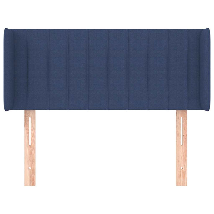 sengegavl med kanter 93x16x78/88 cm stof blå