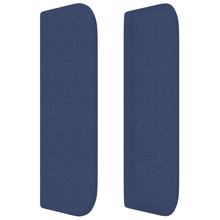 sengegavl med kanter 93x16x78/88 cm stof blå