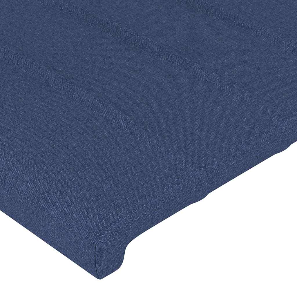 sengegavl med kanter 93x16x78/88 cm stof blå