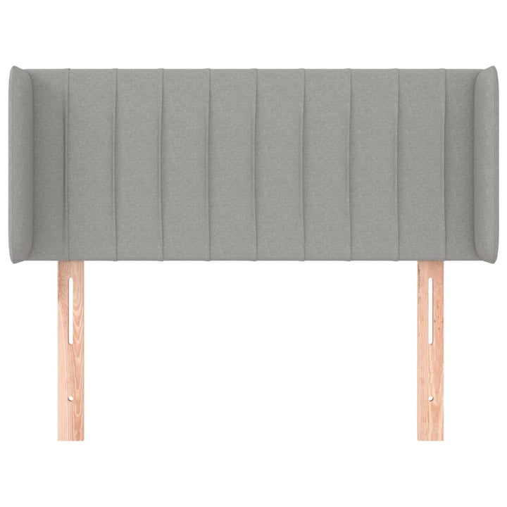 sengegavl med kanter 103x16x78/88 cm stof lysegrå