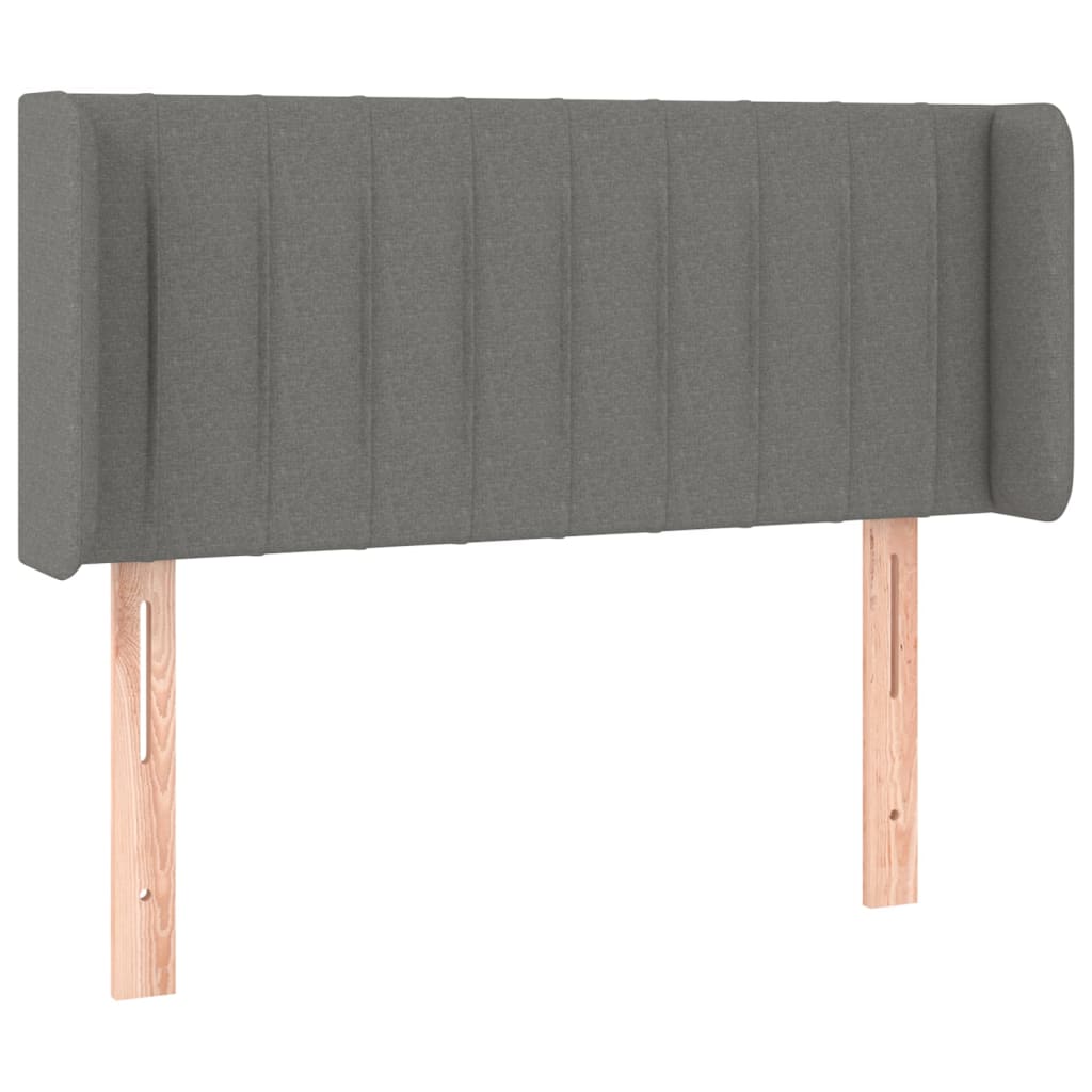 sengegavl med kanter 103x16x78/88 cm stof mørkegrå