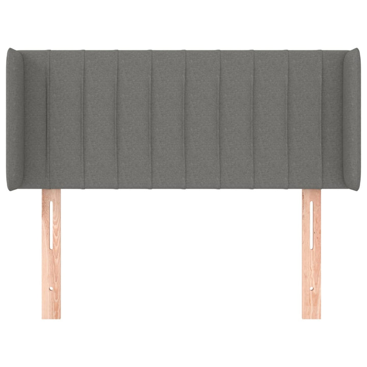 sengegavl med kanter 103x16x78/88 cm stof mørkegrå