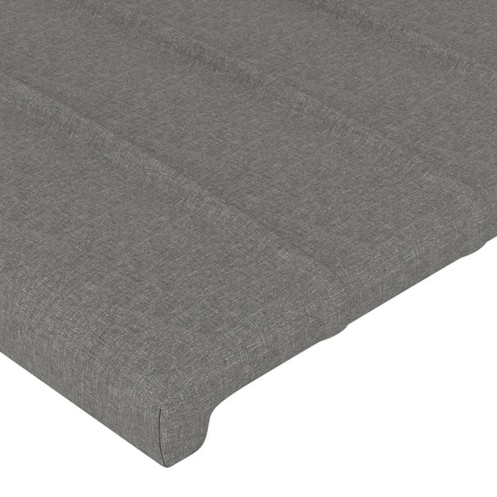 sengegavl med kanter 103x16x78/88 cm stof mørkegrå