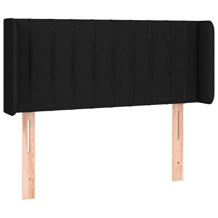 sengegavl med kanter 103x16x78/88 cm stof sort