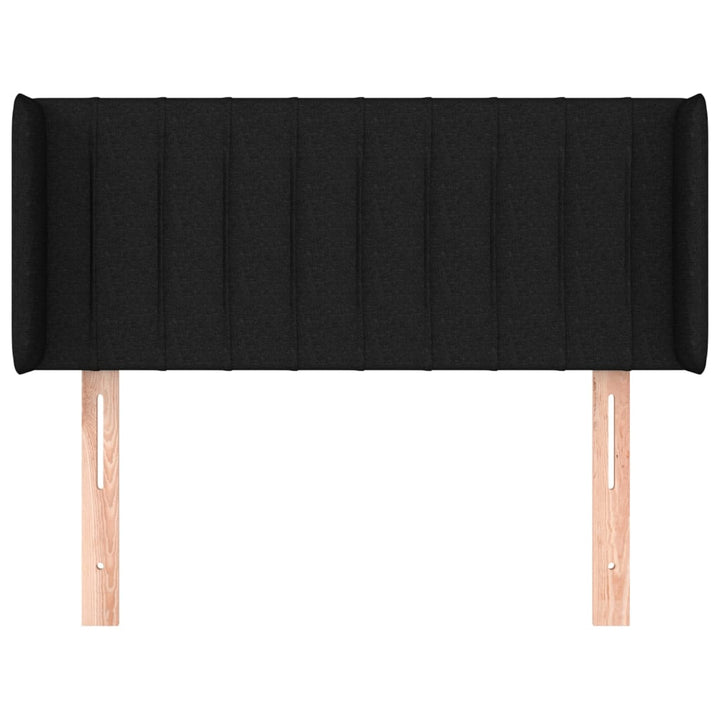 sengegavl med kanter 103x16x78/88 cm stof sort