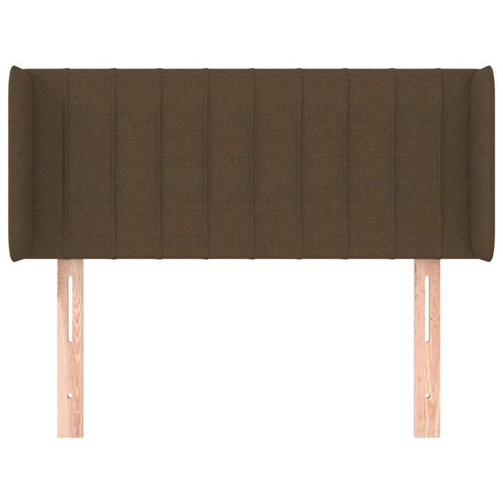 sengegavl med kanter 103x16x78/88 cm stof mørkebrun