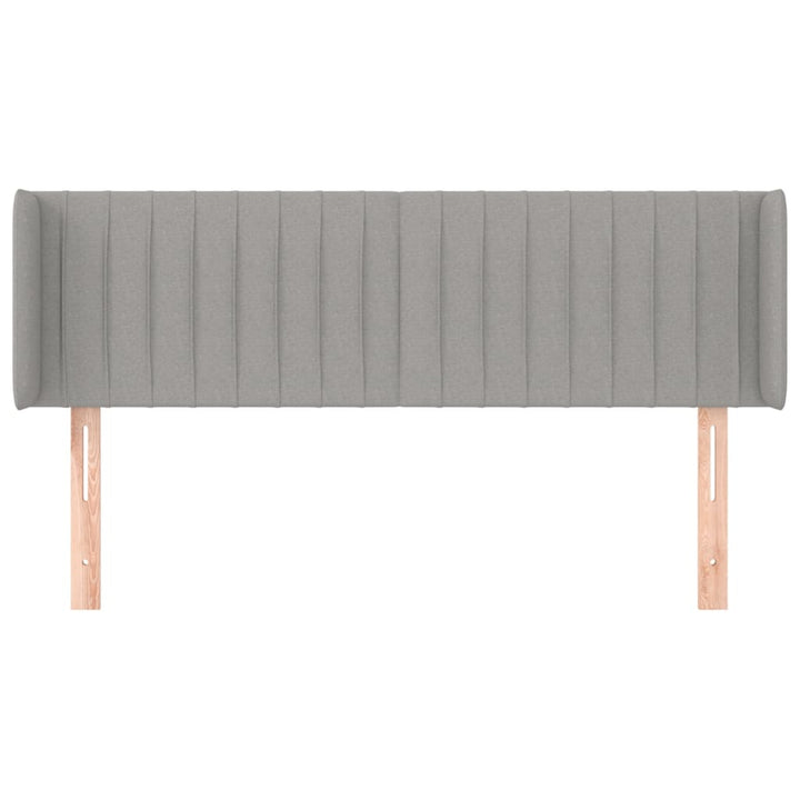 sengegavl med kanter 147x16x78/88 cm stof lysegrå