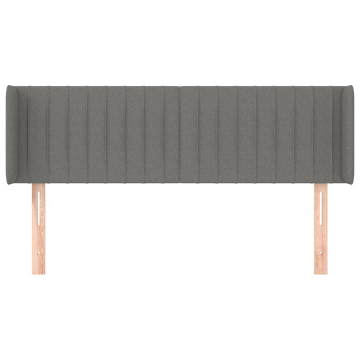sengegavl med kanter 147x16x78/88 cm stof mørkegrå