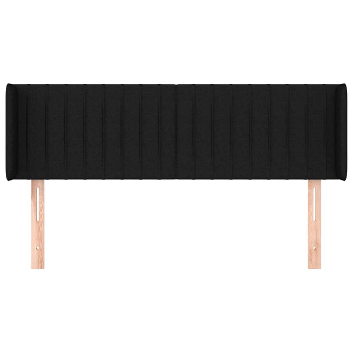 sengegavl med kanter 147x16x78/88 cm stof sort