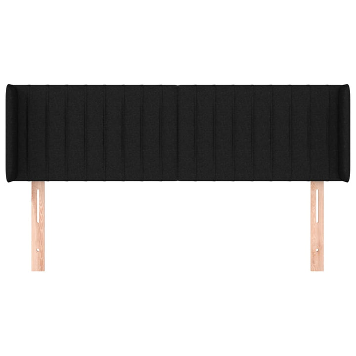 sengegavl med kanter 147x16x78/88 cm stof sort
