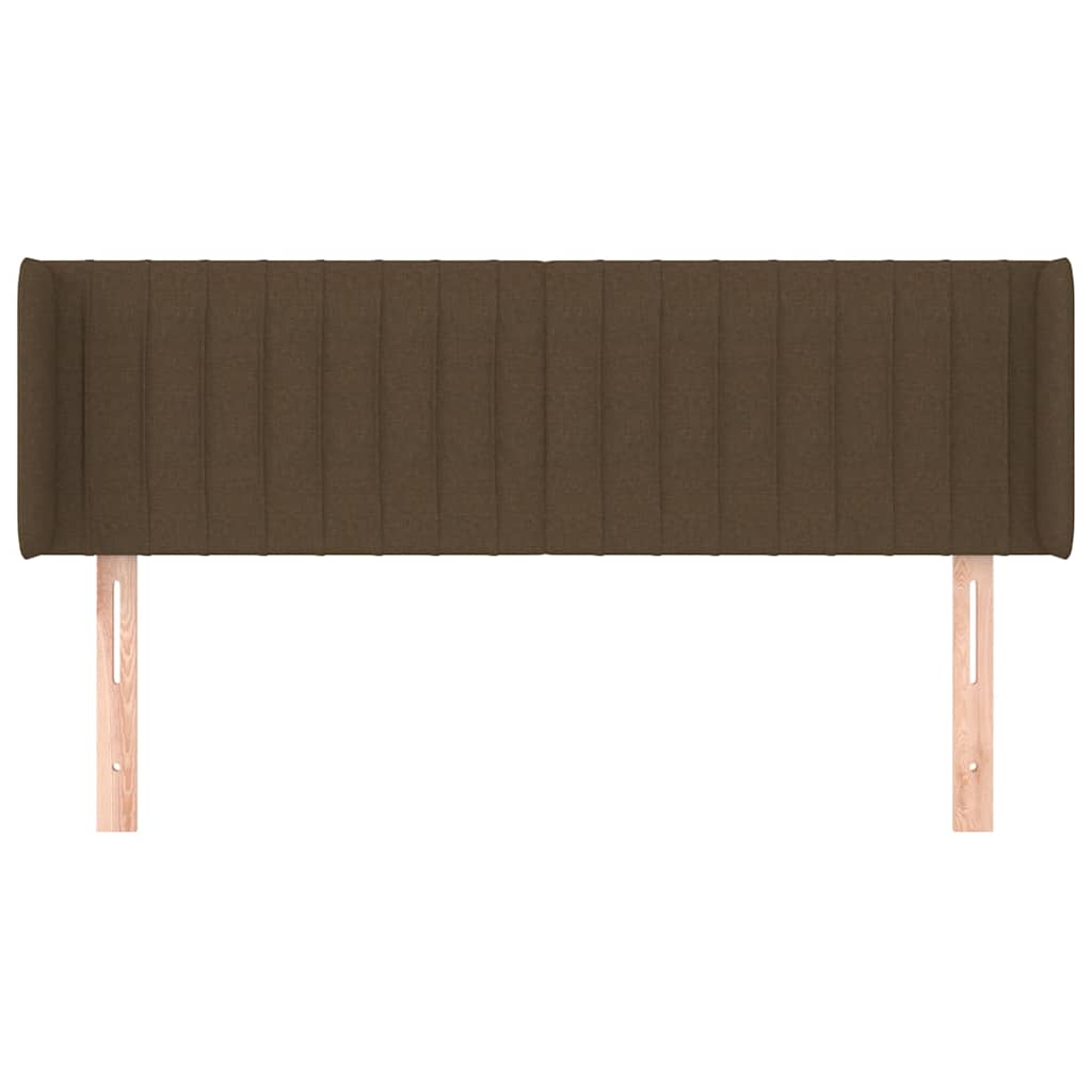 sengegavl med kanter 147x16x78/88 cm stof mørkebrun