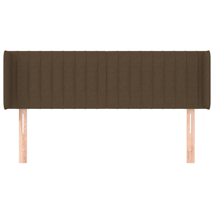 sengegavl med kanter 147x16x78/88 cm stof mørkebrun