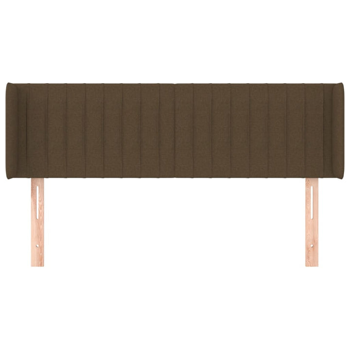 sengegavl med kanter 147x16x78/88 cm stof mørkebrun