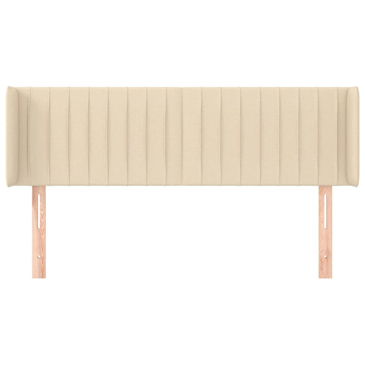 sengegavl med kanter 147x16x78/88 cm stof cremefarvet