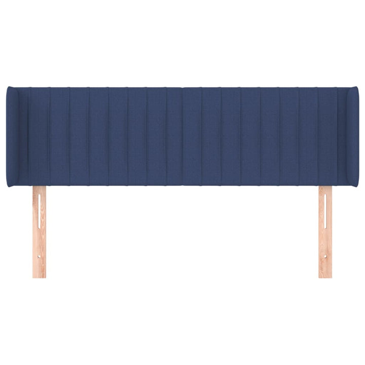 sengegavl med kanter 147x16x78/88 cm stof blå