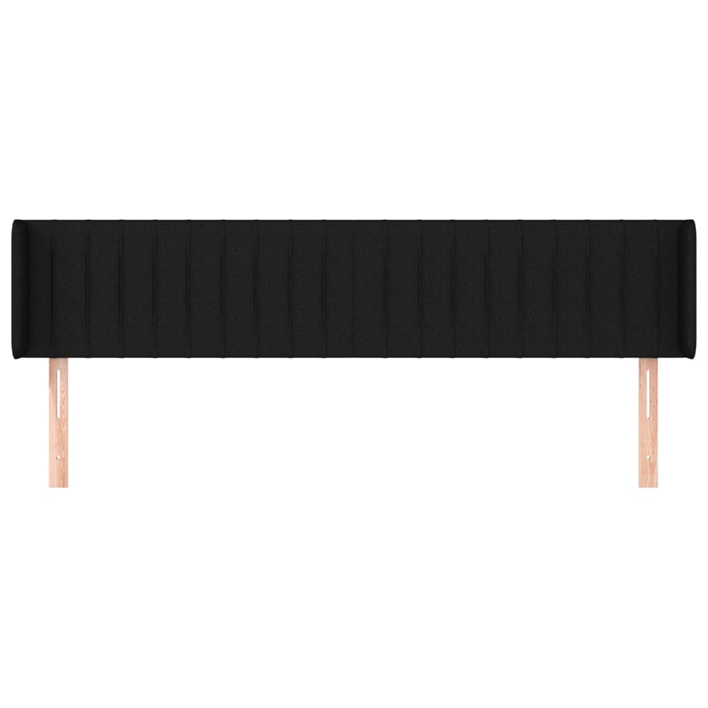 sengegavl med kanter 163x16x78/88 cm stof sort