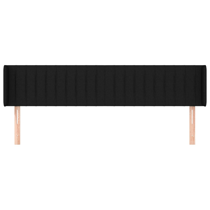 sengegavl med kanter 163x16x78/88 cm stof sort