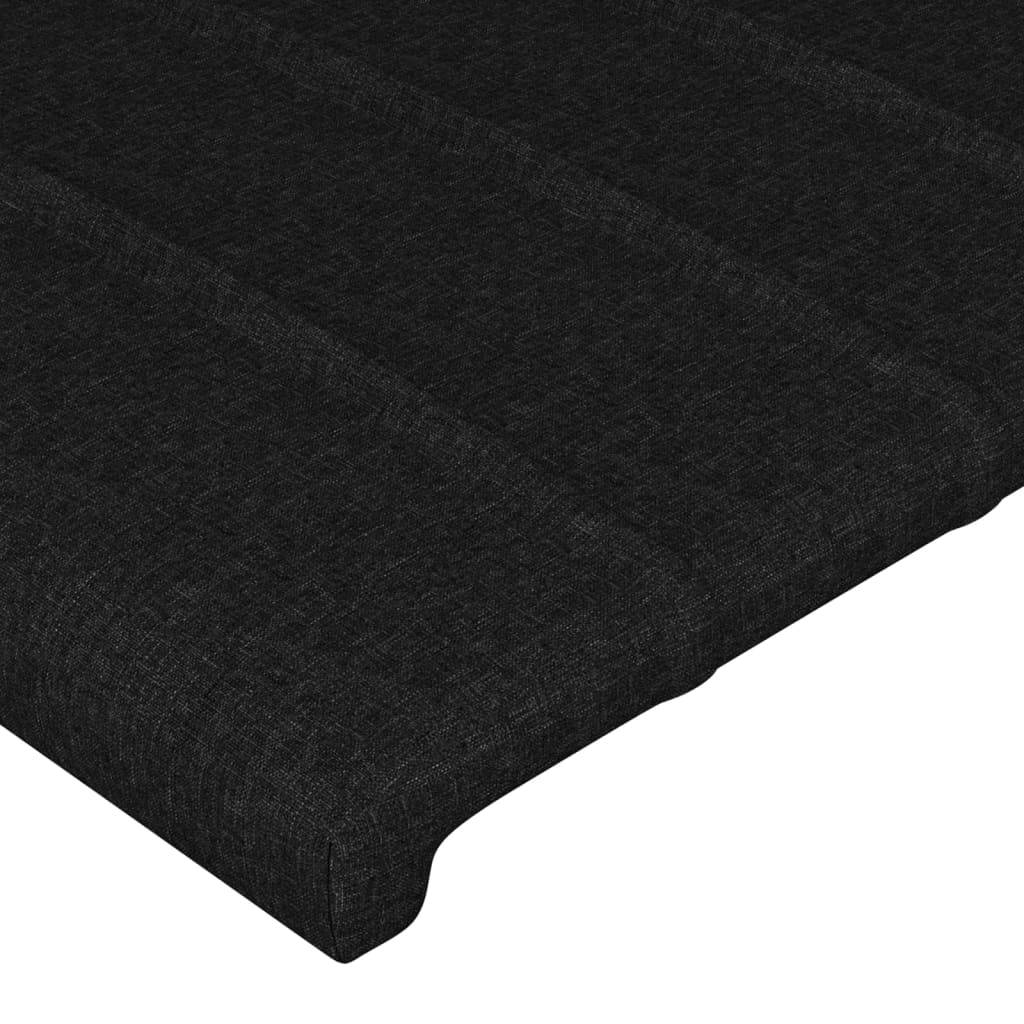 sengegavl med kanter 163x16x78/88 cm stof sort