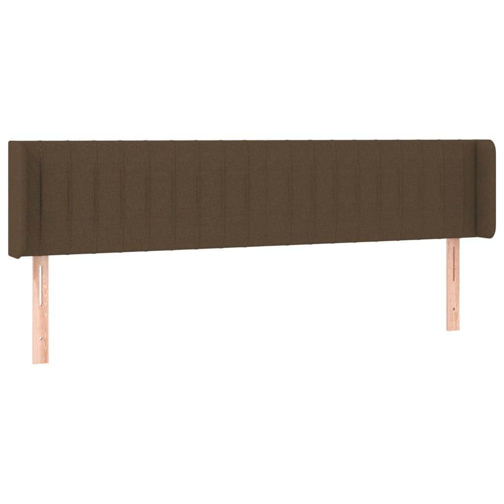 sengegavl med kanter 163x16x78/88 cm stof mørkebrun