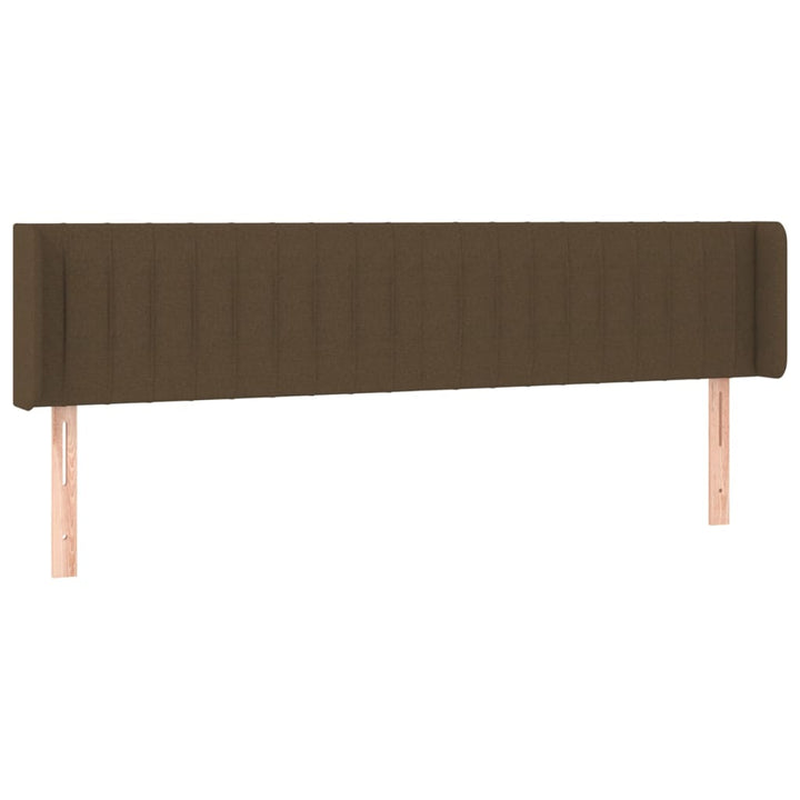sengegavl med kanter 163x16x78/88 cm stof mørkebrun