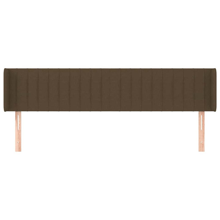 sengegavl med kanter 163x16x78/88 cm stof mørkebrun