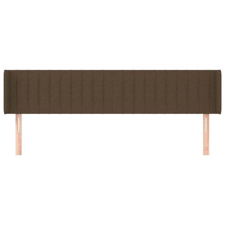 sengegavl med kanter 163x16x78/88 cm stof mørkebrun