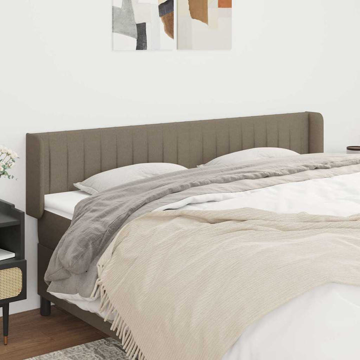 sengegavl med kanter 163x16x78/88 cm stof gråbrun