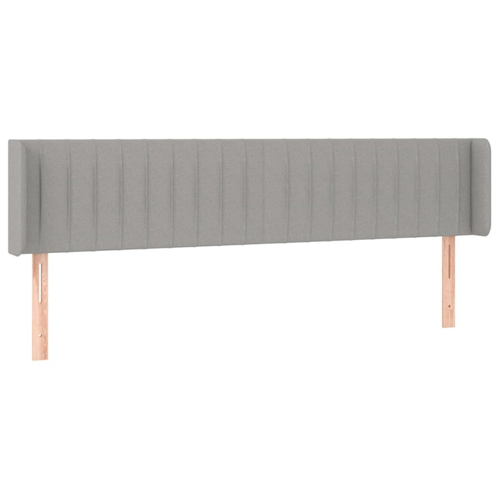 sengegavl med kanter 183x16x78/88 cm stof lysegrå