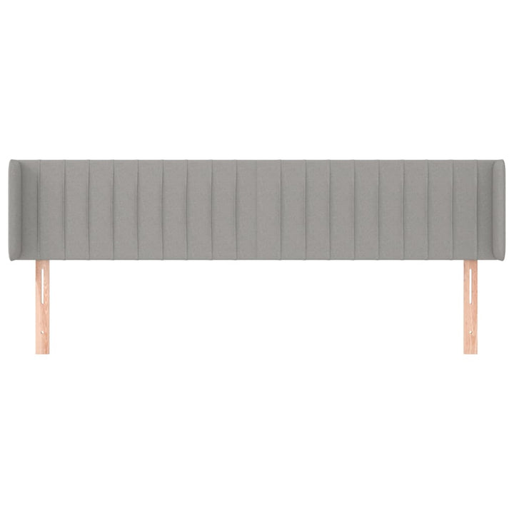 sengegavl med kanter 183x16x78/88 cm stof lysegrå