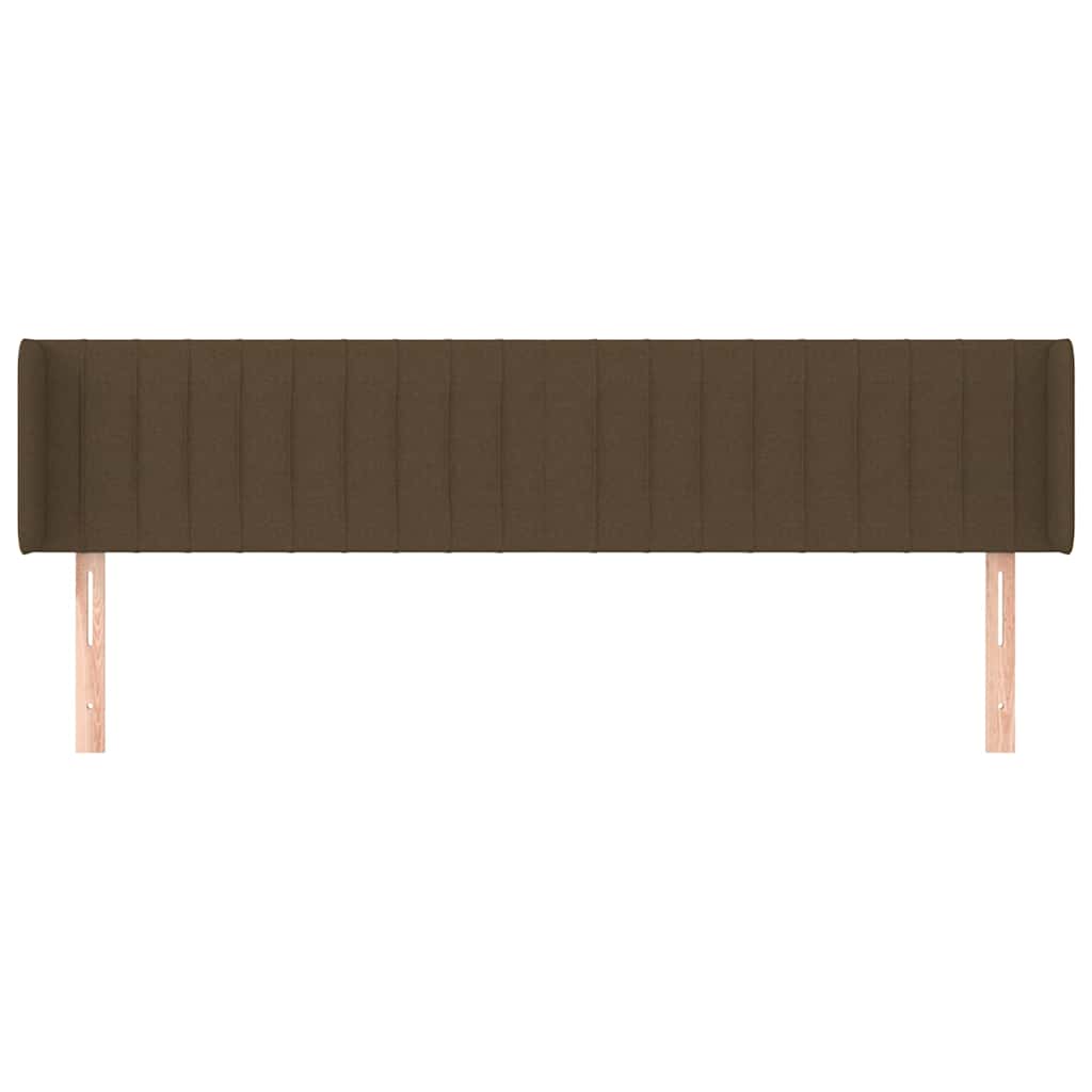 sengegavl med kanter 183x16x78/88 cm stof mørkebrun