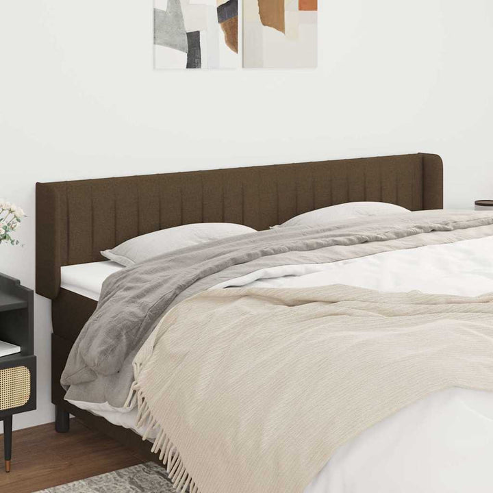 sengegavl med kanter 183x16x78/88 cm stof mørkebrun