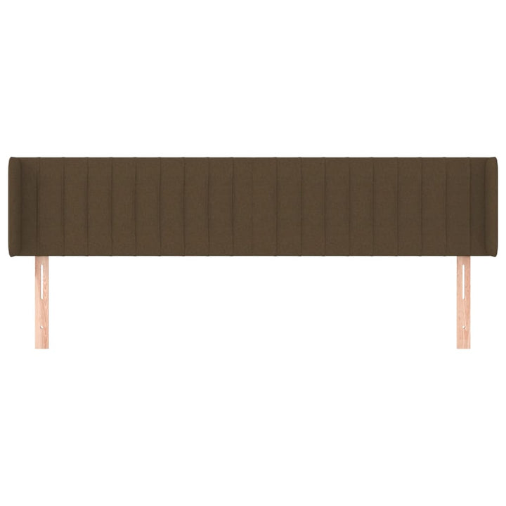 sengegavl med kanter 203x16x78/88 cm stof mørkebrun