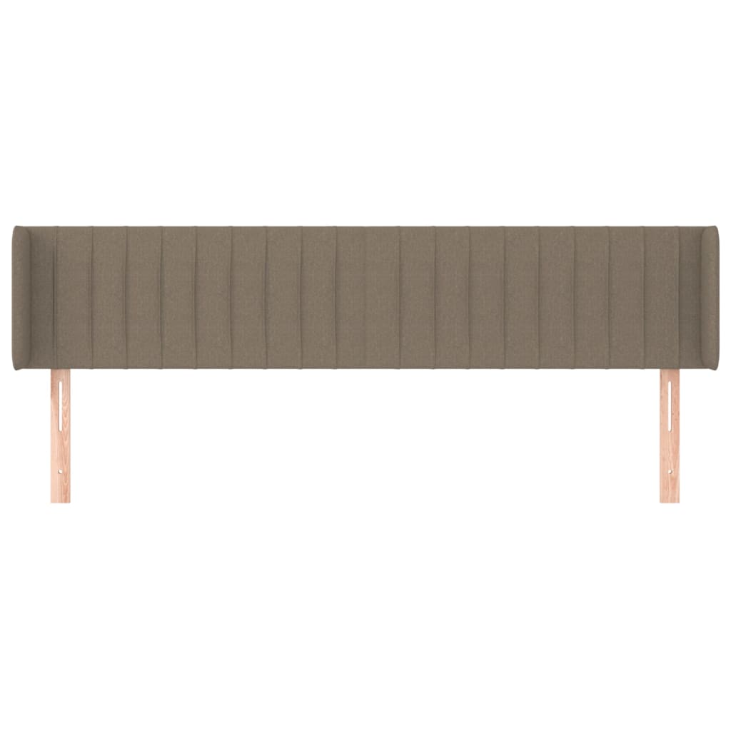 sengegavl med kanter 203x16x78/88 cm stof gråbrun