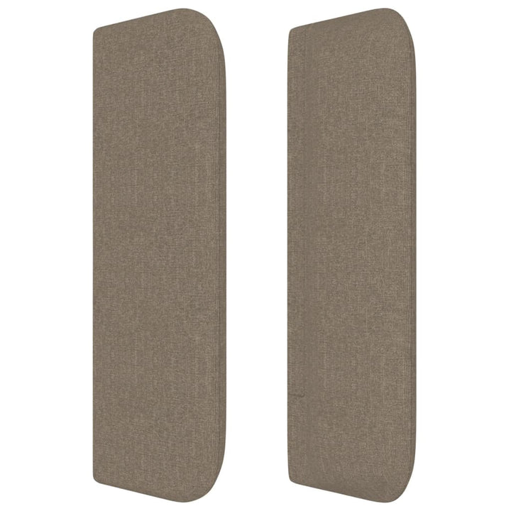 sengegavl med kanter 203x16x78/88 cm stof gråbrun
