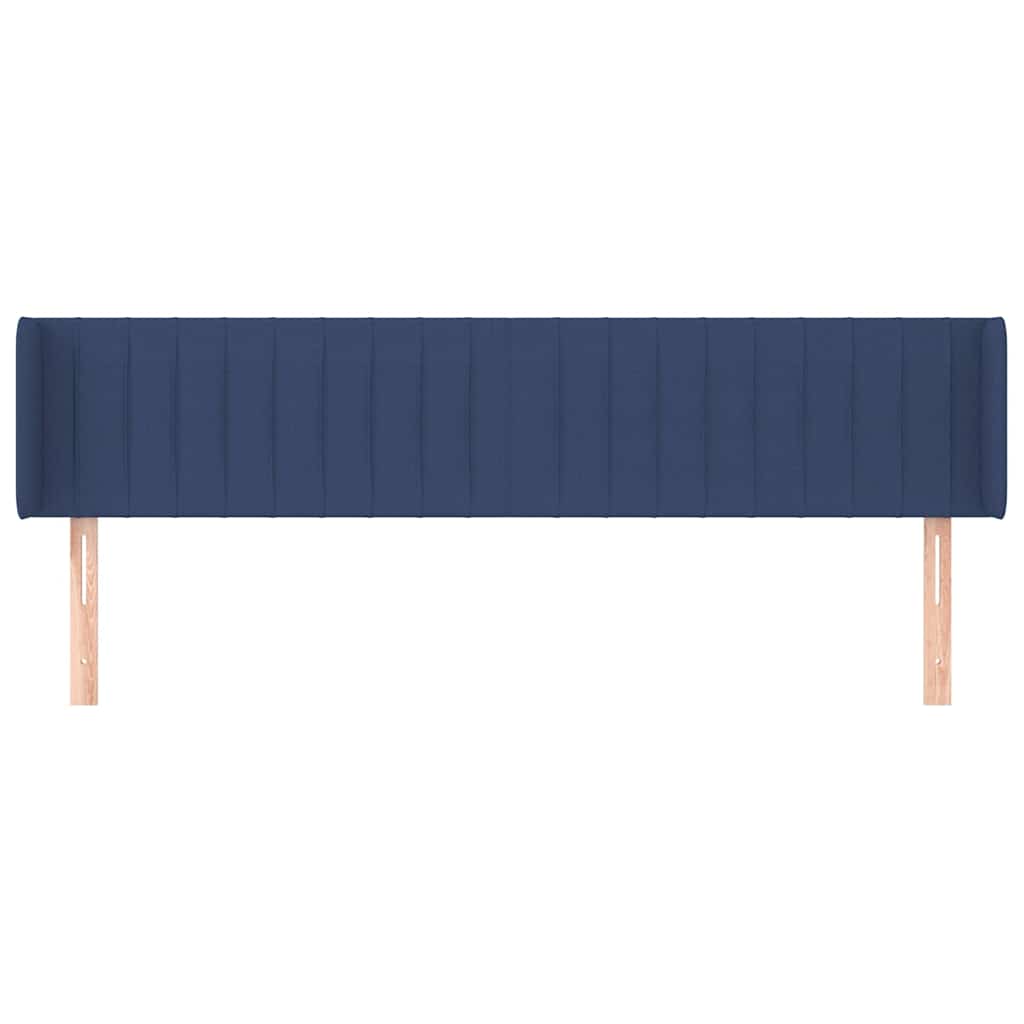 sengegavl med kanter 203x16x78/88 cm stof blå