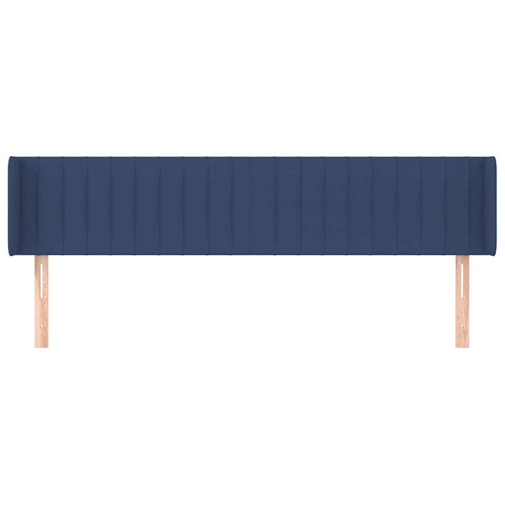 sengegavl med kanter 203x16x78/88 cm stof blå