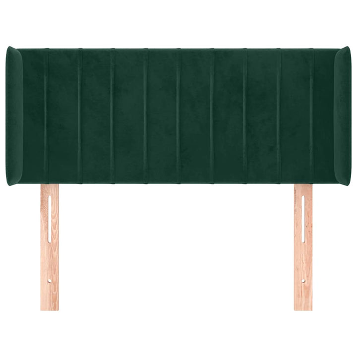 sengegavl med kanter 83x16x78/88 cm fløjl mørkegrøn