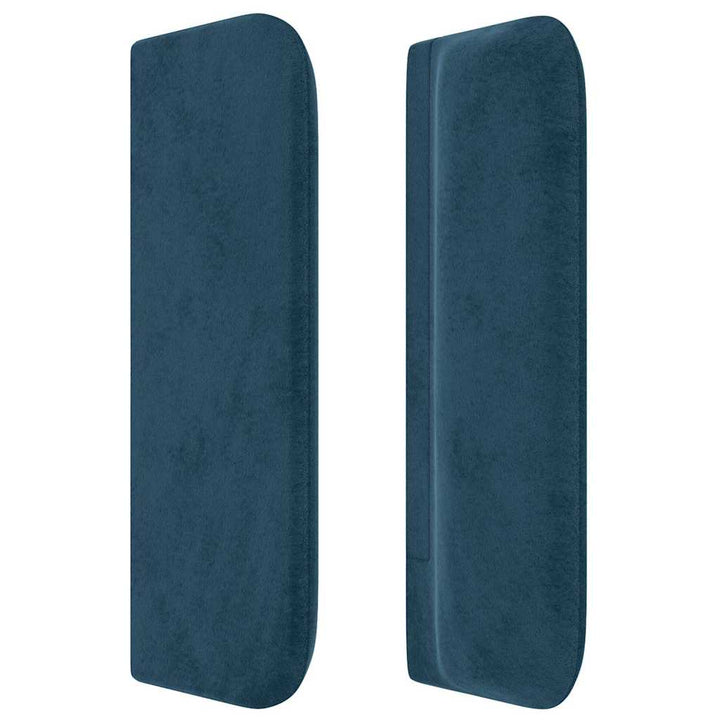 sengegavl med kanter 83x16x78/88 cm fløjl mørkeblå