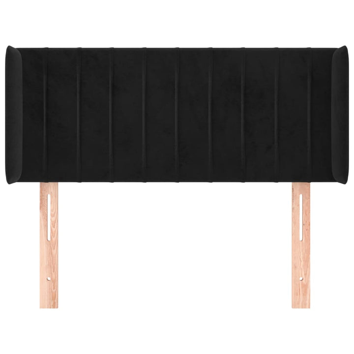 sengegavl med kanter 93x16x78/88 cm fløjl sort