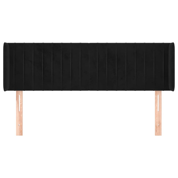 sengegavl med kanter 147x16x78/88 cm fløjl sort