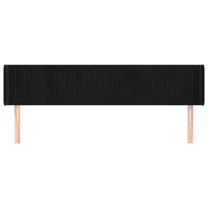sengegavl med kanter 163x16x78/88 cm fløjl sort