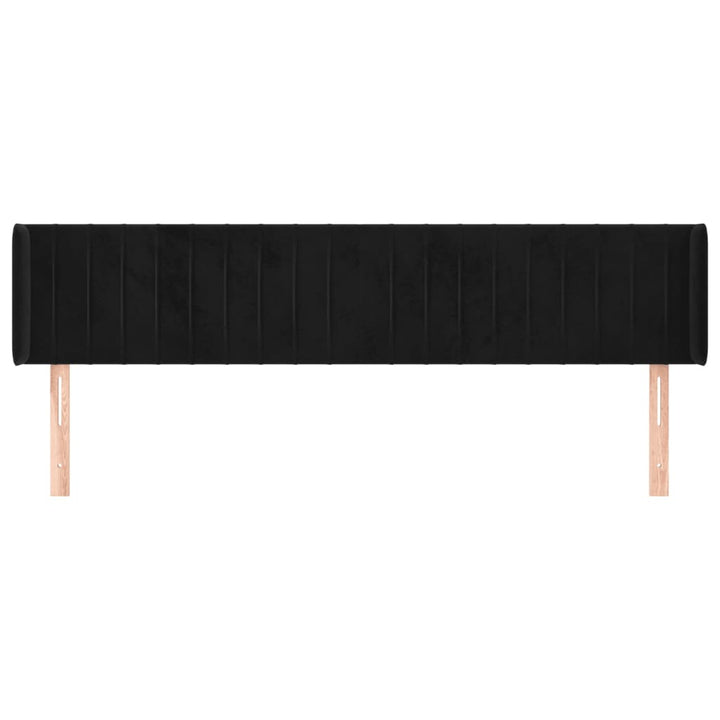 sengegavl med kanter 183x16x78/88 cm fløjl sort