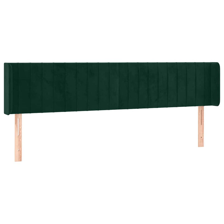 sengegavl med kanter 203x16x78/88 cm fløjl mørkegrøn