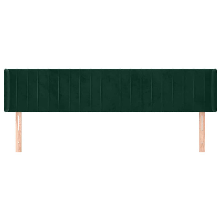 sengegavl med kanter 203x16x78/88 cm fløjl mørkegrøn